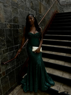 Gold Sequin Mermaid Long Prom Gowns Prom Dresses