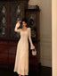 Gorgeous A-Line Long Sleeves White Lace Date Night Dresses Prom Dress Birthday Outfits