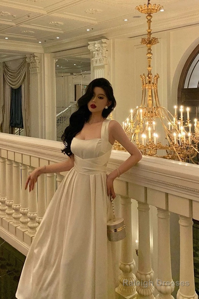 Gorgeous A-Line Sleeveless White Date Night Dresses Prom Dress Birthday Outfits