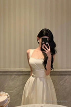Gorgeous A-Line Sleeveless White Date Night Dresses Prom Dress Birthday Outfits