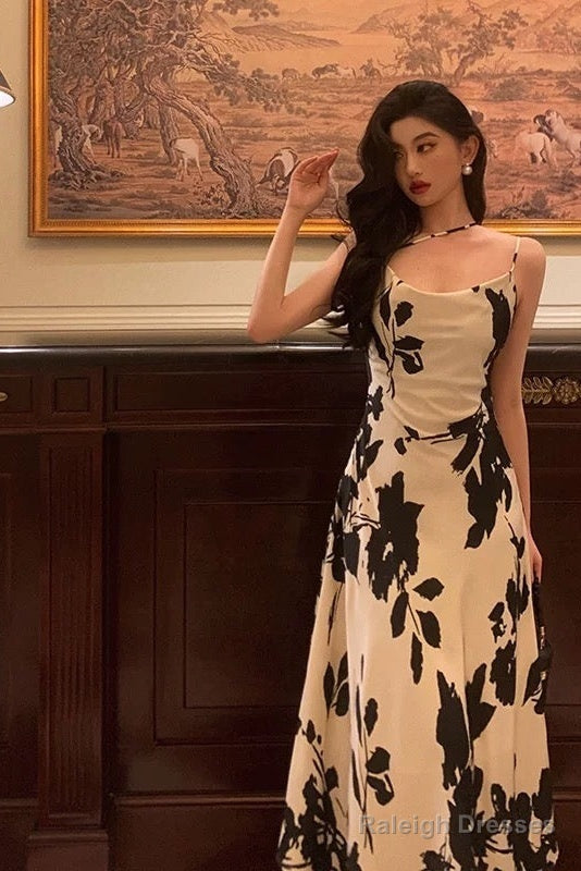 Gorgeous A-Line Spaghetti Straps Black Date Night Dresses Prom Dress Birthday Outfit