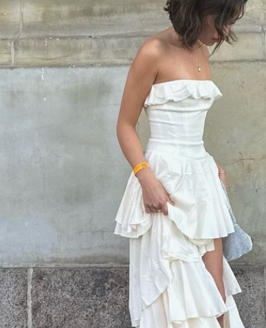Gorgeous A-Line Strapless Satin Prom Dress Long Prom Dresses