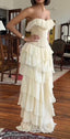 Gorgeous A-Line Strapless Chiffon Prom Dress Long Prom Dresses