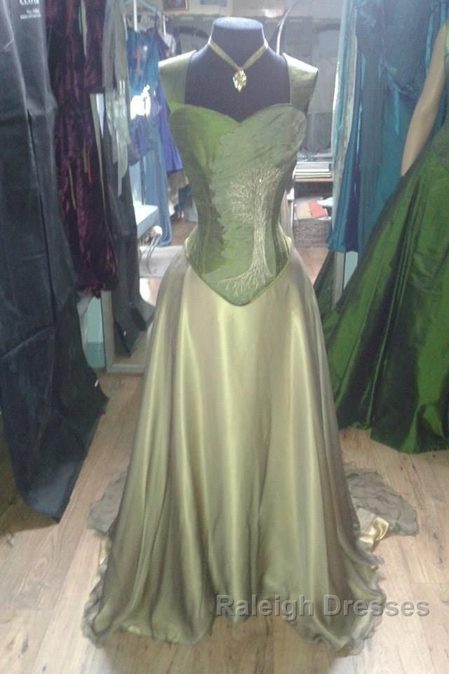 Gorgeous A Line Straps Floor Length Satin Retro Evening Dress Prom Dresses Secondary image