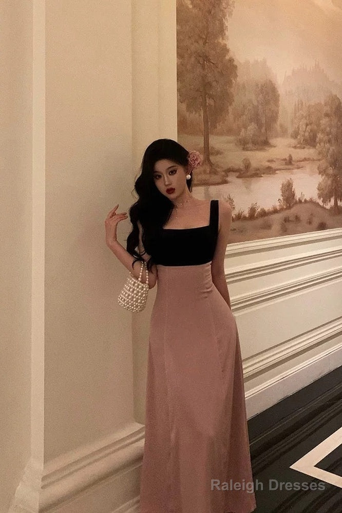 Gorgeous A-Line Straps Pink Sleeveless Date Night Dresses Prom Dress Birthday Outfits