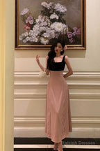 Gorgeous A-Line Straps Pink Sleeveless Date Night Dresses Prom Dress Birthday Outfits