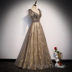 Gorgeous A Line V Neckline Long Prom Dresseses Lace Prom Dress