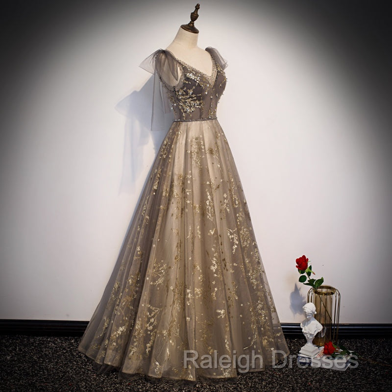 Gorgeous A Line V Neckline Long Prom Dresseses Lace Prom Dress