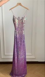 Gorgeous And Dazzling Backless Sequined Long Formal Prom Dress