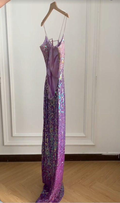 Gorgeous And Dazzling Backless Sequined Long Formal Prom Dress