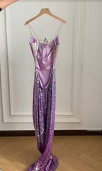 Gorgeous And Dazzling Backless Sequined Long Formal Prom Dress