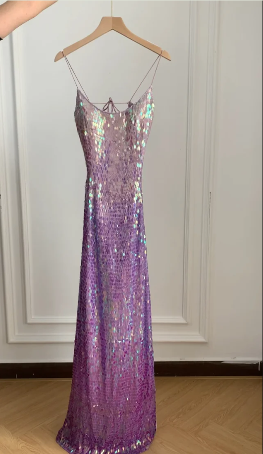 Gorgeous And Dazzling Backless Sequined Long Formal Prom Dress Main image