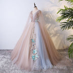 Gorgeous Ball Gowns Tulle V Neckline Long Prom Gowns, New Prom Dress