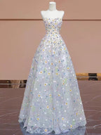 Gorgeous Balll Gown Sweetheart Floral Tulle Long Evening Dress Prom Dresses