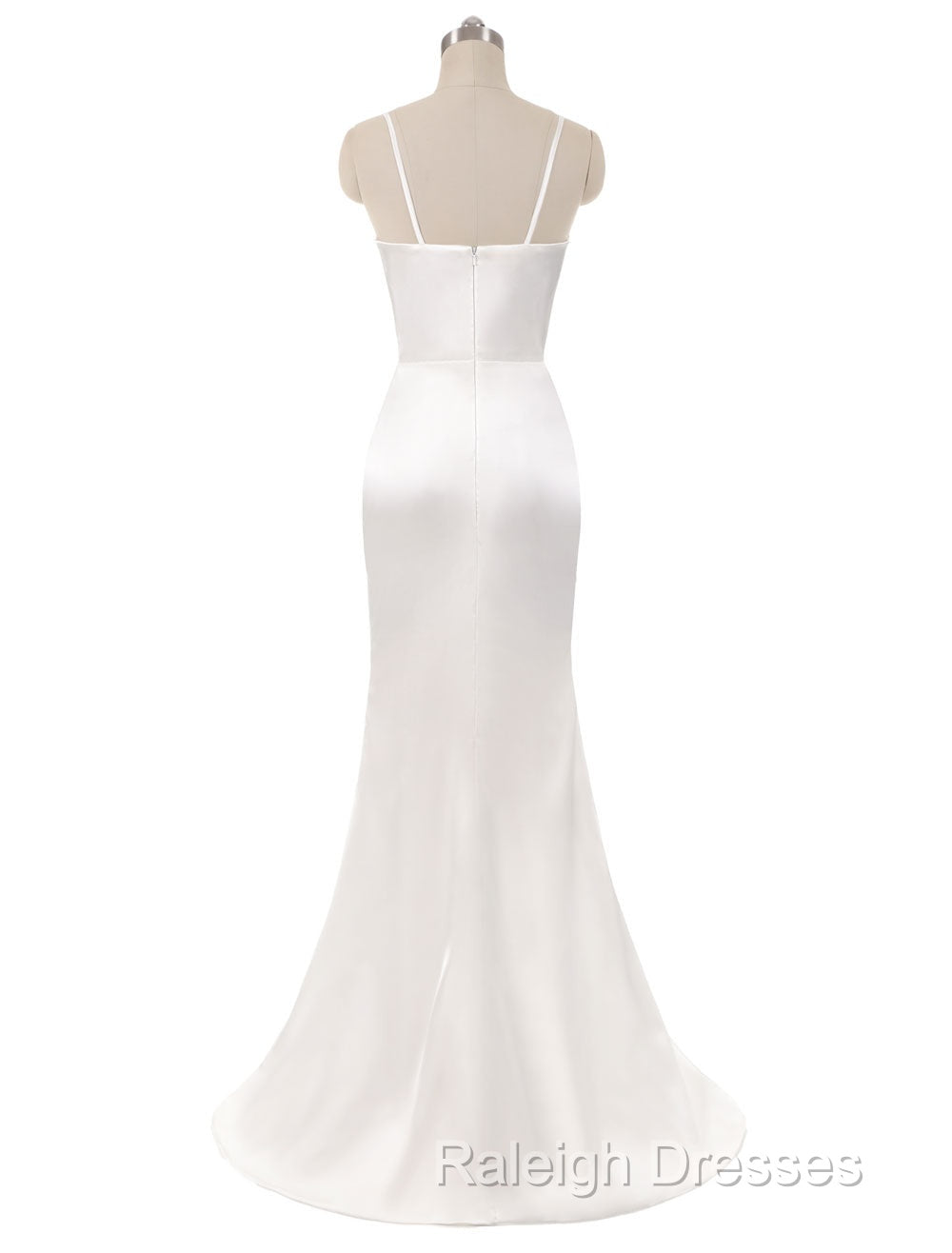 Gorgeous Beach Wedding Dress Mermaid Sleeveless Prom Dress V Neck Straps Split Ivory Bridal Gown With Court Train