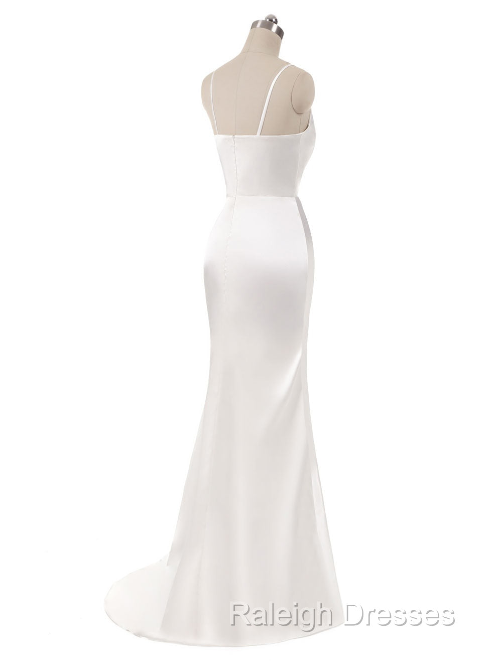 Gorgeous Beach Wedding Dresses Mermaid Sleeveless Evening Dresses V Neck Straps Split Ivory Bridal Gown With Court Train