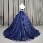 Gorgeous Blue Ball Gown Sweet 16 Party Dress, Blue Handmade Formal Gown