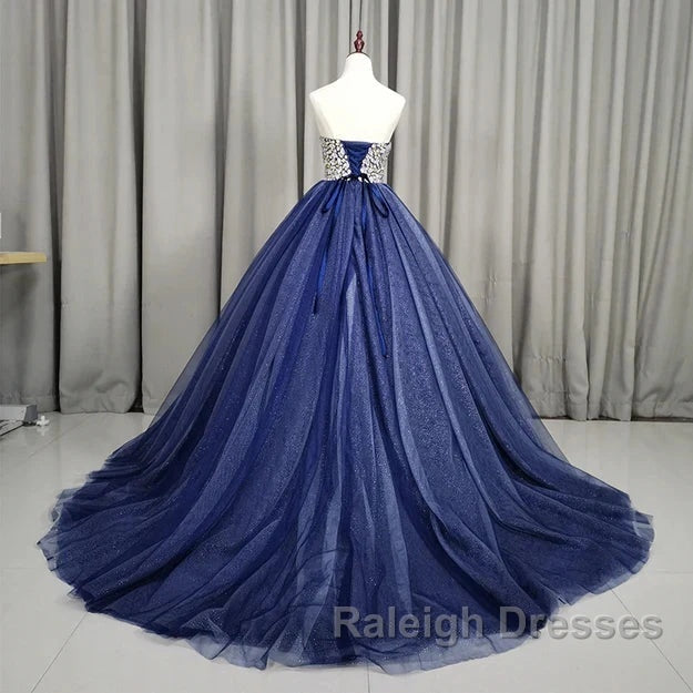 Gorgeous Blue Ball Gown Sweet 16 Party Dress Handmade Formal Gown Off Shoulder Prom Dress Secondary image