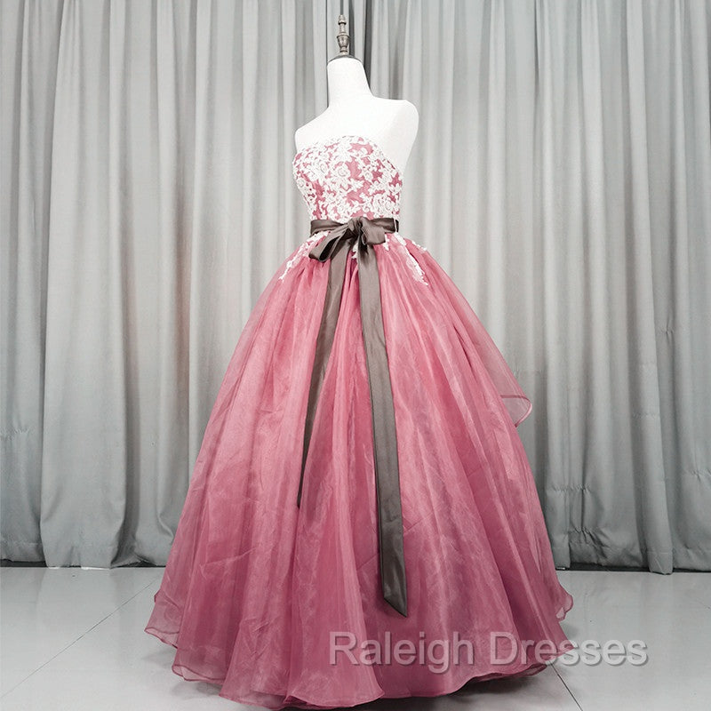 Gorgeous Dark Pink Organza with Lace Formal Gown, Quinceanera Dress Secondary image