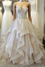 Gorgeous Embroidery Beading Sweetheart Organza Layered Wedding Ball Gown Dress