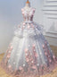 Gorgeous Grey Tulle Long Prom Gowns Appliques Lace Up Sweetheart 16 Gowns