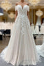 Gorgeous Long A Line Off-the-shoulder Tulle Lace Appliques Wedding Dresses