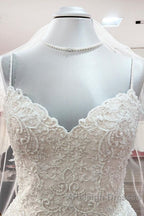 Gorgeous Long A-line Sweetheart Spaghetti Straps Tulle Lace Wedding Dresses