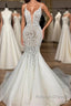 Gorgeous Long Mermaid Sweetheart Beaded Lace Organza Wedding Dress