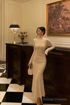 Gorgeous Mermaid High Neckline Ivory Date Night Dresses Prom Dress Birthday Outfits