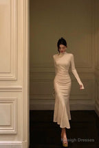 Gorgeous Mermaid High Neckline Ivory Date Night Dress Prom Dresses Birthday Outfits