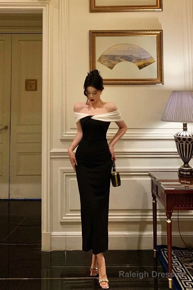 Gorgeous Mermaid Off The Shoulder Black Date Night Dresses Prom Dress Birthday Outfits
