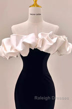 Gorgeous Mermaid Off The Shoulder Black Prom Dress