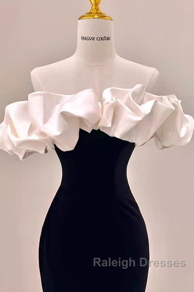 Gorgeous Mermaid Off The Shoulder Black Prom Dress