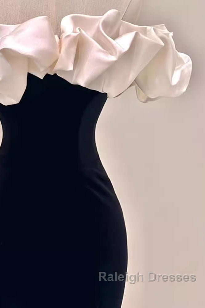 Gorgeous Mermaid Off The Shoulder Black Prom Dress