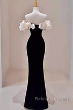 Gorgeous Mermaid Off The Shoulder Black Prom Dresses