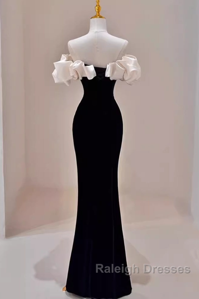 Gorgeous Mermaid Off The Shoulder Black Prom Dresses