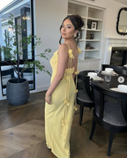 Gorgeous Mermaid Spaghetti Straps Floor Length Floral Yellow Prom Dresses Prom Dress