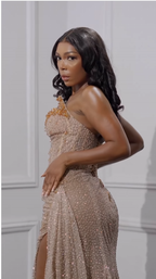 Gorgeous Mermaid Spaghetti Straps Floor Length Sequin Slit Prom Dresses Prom Dress