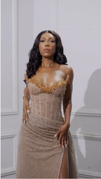 Gorgeous Mermaid Spaghetti Straps Floor Length Sequin Slit Prom Dresses Prom Dress