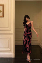 Gorgeous Mermaid Spaghetti Straps Pink Black Date Night Dresses Prom Dress Birthday Outfits