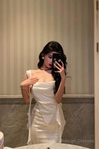 Gorgeous Mermaid Straps White Date Night Dresses Lace Prom Dress Birthday Outfits