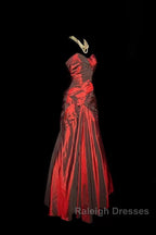 Gorgeous Mermaid Sweetheart Red Taffeta Long Evening Dress Prom Dresses