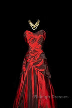 Gorgeous Mermaid Sweetheart Red Taffeta Long Evening Dress Prom Dresses