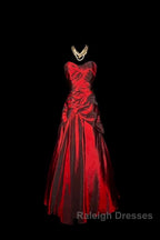 Gorgeous Mermaid Sweetheart Red Taffeta Long Prom Dresses