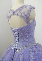 Gorgeous Quinceanera Dresses With Applique And Beadings, Purple Formal Gowns
