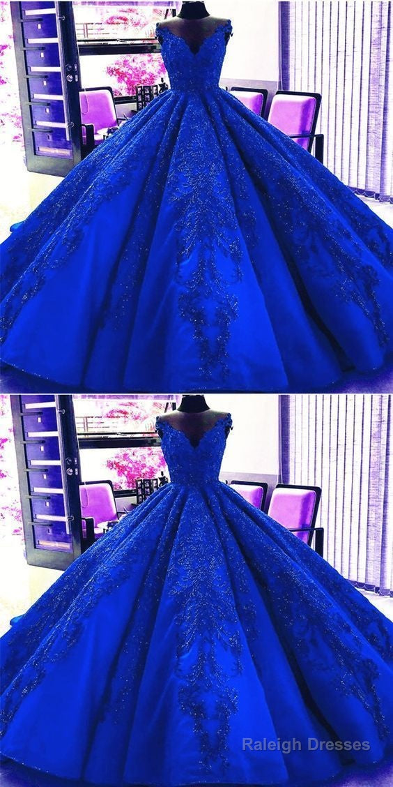 Gorgeous Royal Blue Appliques Beads Quinceanera Dresses, Formal Ball Gown Prom Dress Secondary image