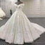 Gorgeous  Sequin Wedding Dresses White A Line Off The Shoulder Bridal Gown