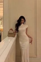 Gorgeous Sheath High Neckline White Date Night Dress Prom Dresses Party Dress Birthday Outfits