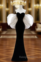 Gorgeous Sheath Off The Shoulder Black Velvet Evening Dress Prom Dresses Birthday Outfits