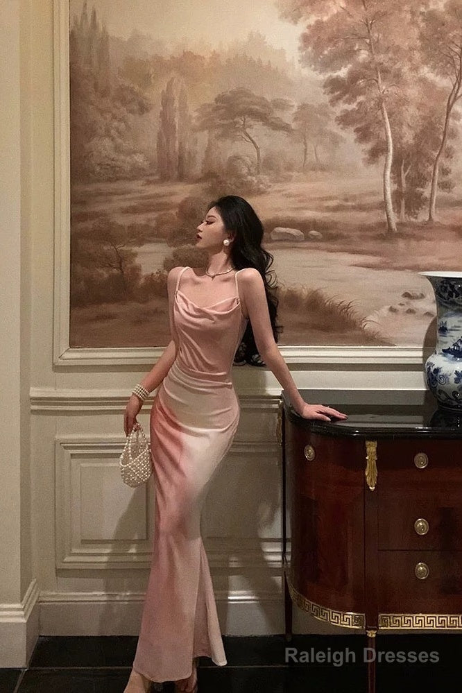 Gorgeous Sheath Spaghetti Straps Sleeveless Pink Date Night Dress Prom Dresses Birthday Outfit